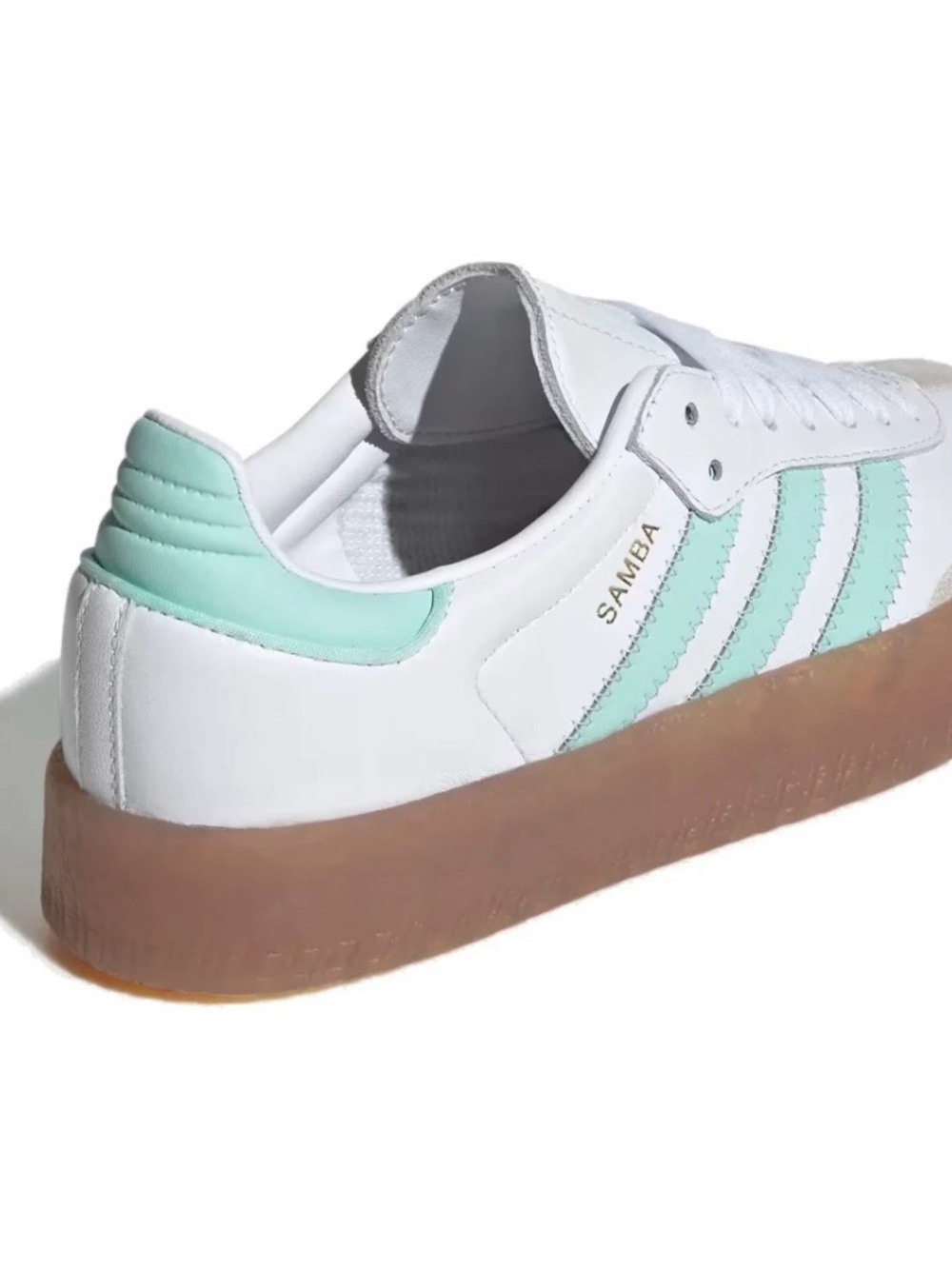 Adidas Sambae J White Clear Mint Gum Sneakers Women’s 7.5 / Youth 6.5 NIB - Picture 7 of 9